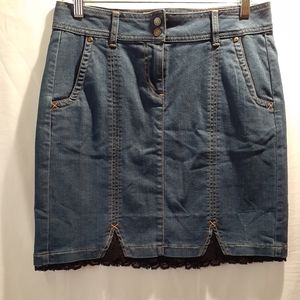 Sahalie Denim lace front bottom skirt